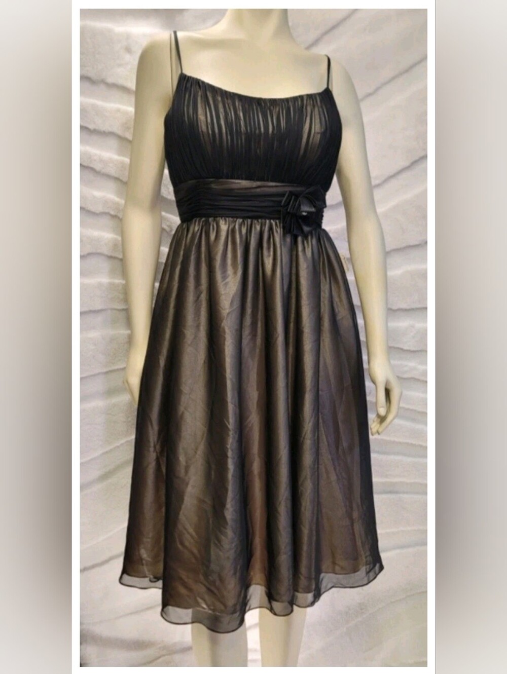 NWT VTG Bella Formals by Venus Black Sleeveless Midi Sz 10 Medium Dress Org $159